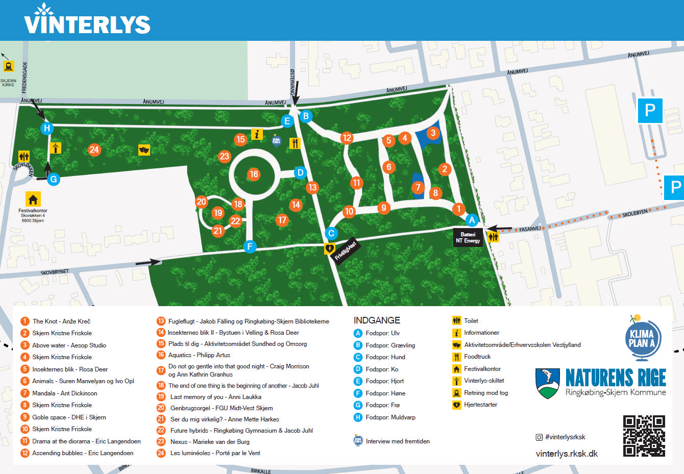 Oversigtskort over Vinterlys 2025